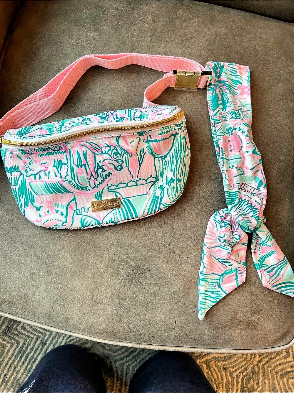 Lilly Pulitzer Printed Crossbody Bag in Pink & Green